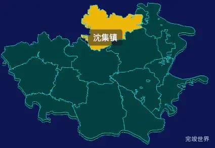 threejs荆门市沙洋县geoJson地图3d地图鼠标移入显示标签并高亮